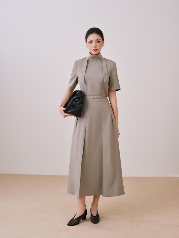 Áo cộc tay cổ cao quàng khăn_CV.2-1127